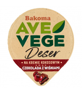 Bakoma Ave Vege Deser na kremie kokosowym smak czekolada z wiśniami 150 g