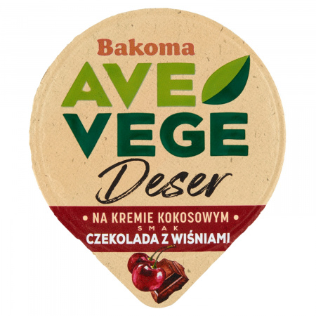 Bakoma Ave Vege Deser na kremie kokosowym smak czekolada z wiśniami 150 g