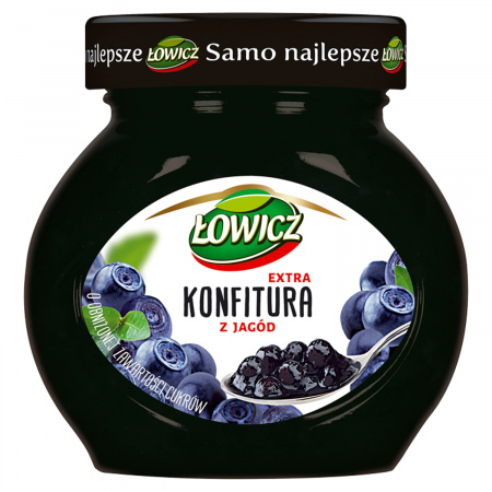 Łowicz Konfitura extra z jagód o obniżonej zawartości cukrów 240 g