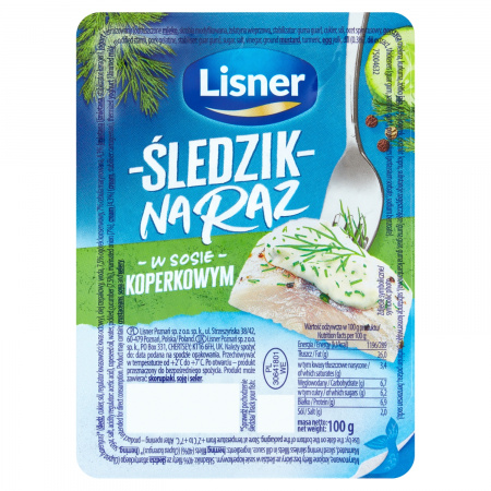 Lisner Śledzik na raz w sosie koperkowym 100 g