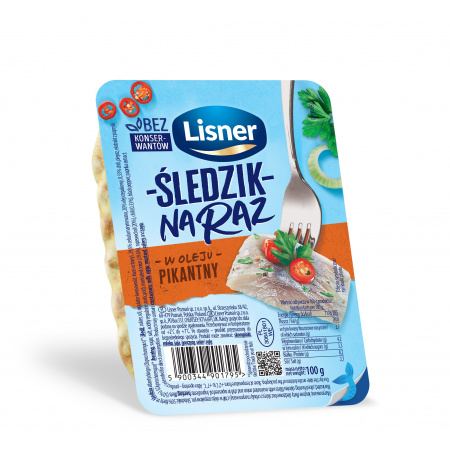 Lisner Śledzik na raz pikantny 100 g